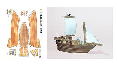 Modellbogen Piratenschiff